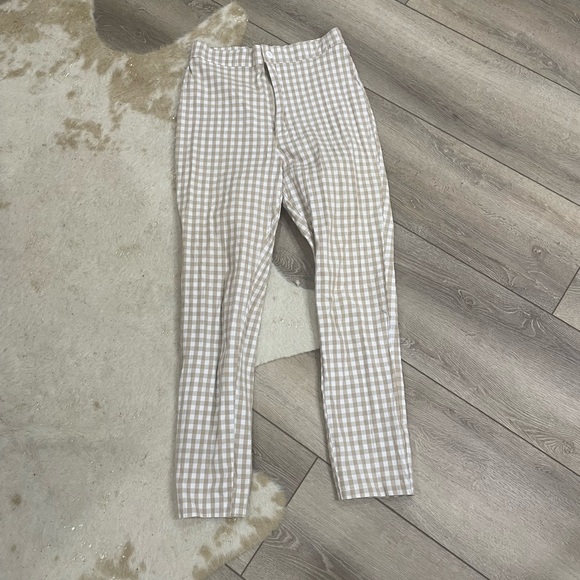 Urban Outfitters Pants - Urban outfitters tan white gingham pants